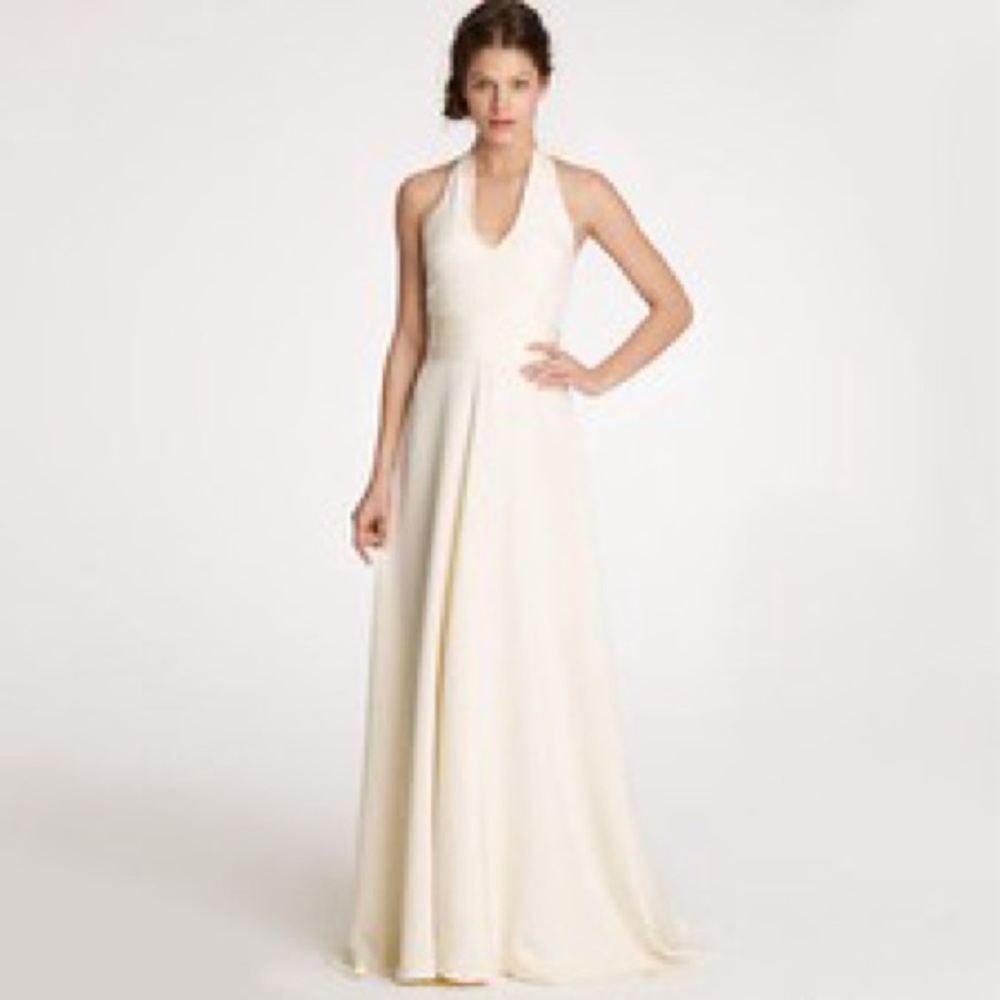 Elegant J Crew Cream Halter Dress